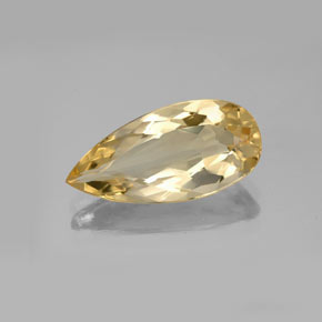 3.93 ct Yellow Golden Beryl Gemstone, Golden Beryl Gem in Pear Facet Shape for Sale.