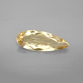 3.38 ct Yellow Golden Beryl Gemstone, Golden Beryl Gem in Pear Facet Shape for Sale.