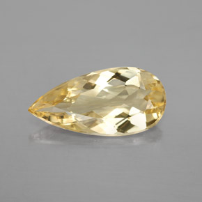 3.40 ct Yellow Golden Beryl Gemstone, Golden Beryl Gem in Pear Facet Shape for Sale.