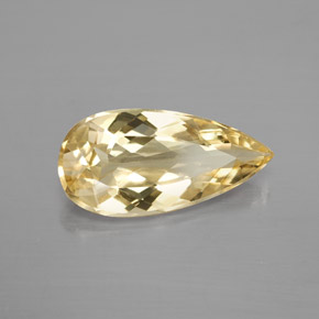 3.40 ct Yellow Golden Beryl Stone, Natural Golden Beryl in Pear Facet Shape for Sale