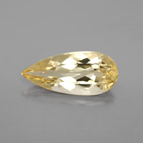 3.42 ct Yellow Golden Beryl Gemstone, Golden Beryl Gem in Pear Facet Shape for Sale.