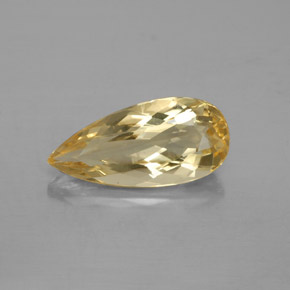3.26 ct Yellow Golden Beryl Gemstone, Golden Beryl Gem in Pear Facet Shape for Sale.