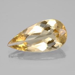 4.57 ct Yellow Golden Beryl Gemstone, Golden Beryl Gem in Pear Facet Shape for Sale.