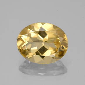 4.17 ct Yellow Golden Beryl Gemstone, Golden Beryl Gem in Oval Facet Shape for Sale.