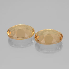 Golden Beryl Gemstones in 9 x 7 mm (calibrated) Size for Sale, Golden Beryl Stones in Light Peachy Golden Color