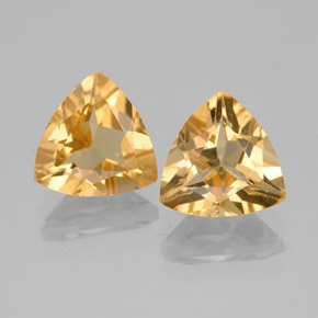 2.70 ctw Yellow Golden Beryl Gemstones, Golden Beryl Gems in Trillion Facet Shape for Sale.