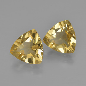 2.76 ctw Yellow Golden Beryl Stones, Natural Golden Beryl in Trillion Facet Shape for Sale