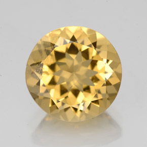 3.53 ct Yellow Golden Beryl Gemstone, Golden Beryl Gem in Round Facet Shape for Sale.