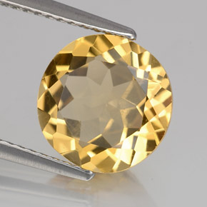 3.15 ct Yellow Golden Beryl Stone, Natural Golden Beryl in Round Facet Shape for Sale