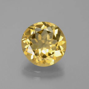 3.30 ct Yellow Golden Beryl Gemstone, Golden Beryl Gem in Round Facet Shape for Sale.