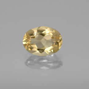 1.13 ct Yellow Golden Beryl Gemstone, Golden Beryl Gem in Oval Facet Shape for Sale.