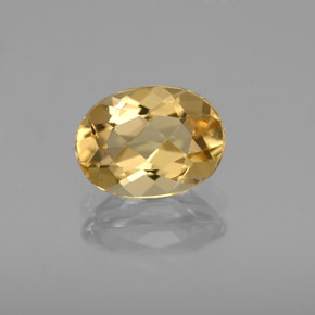 1.37 ct Yellow Golden Beryl Gemstone, Golden Beryl Gem in Oval Facet Shape for Sale.