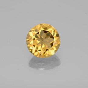1.67 ct Yellow Golden Beryl Gemstone, Golden Beryl Gem in Round Facet Shape for Sale.