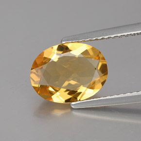 1.84 ct Yellow Golden Beryl Gemstone, Golden Beryl Gem in Oval Facet Shape for Sale.