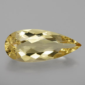 2.92 ct Yellow Golden Beryl Gemstone, Golden Beryl Gem in Pear Facet Shape for Sale.
