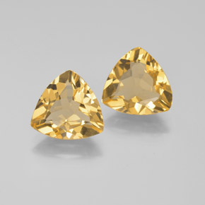 3.46 ct Yellow Golden Beryl Gemstone, Golden Beryl Gem in Trillion Facet Shape for Sale.
