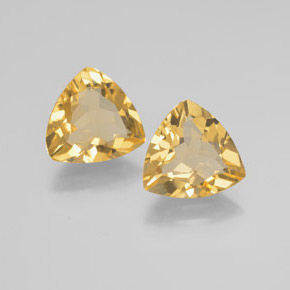3.46 ct Yellow Golden Beryl Stone, Natural Golden Beryl in Trillion Facet Shape for Sale