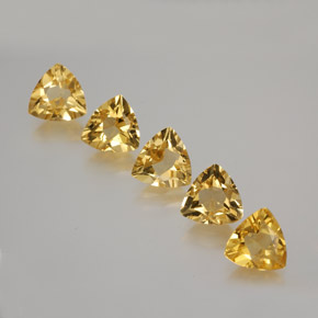4.58 ct Yellow Golden Beryl Stone, Natural Golden Beryl in Trillion Facet Shape for Sale