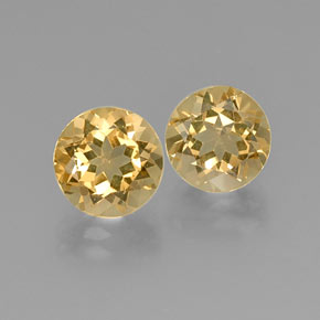 5.55 ct Yellow Golden Beryl Gemstone, Golden Beryl Gem in Round Facet Shape for Sale.