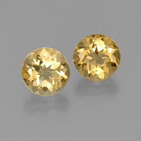 5.61 ct Yellow Golden Beryl Gemstone, Golden Beryl Gem in Round Facet Shape for Sale.