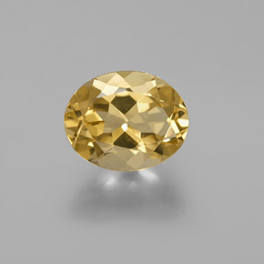 2.29 ct Yellow Golden Beryl Gemstone, Golden Beryl Gem in Oval Facet Shape for Sale.