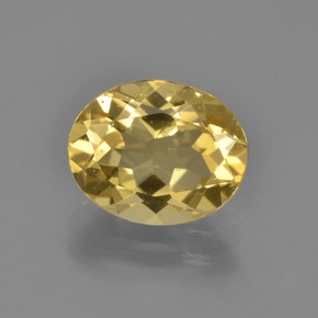 2.58 ct Yellow Golden Beryl Gemstone, Golden Beryl Gem in Oval Facet Shape for Sale.