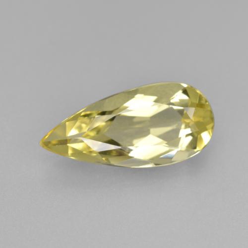 ミディアム薄いイエロー ゴールドベリル 宝石 - 1.9ct ペアーファセット (ID: 372050)