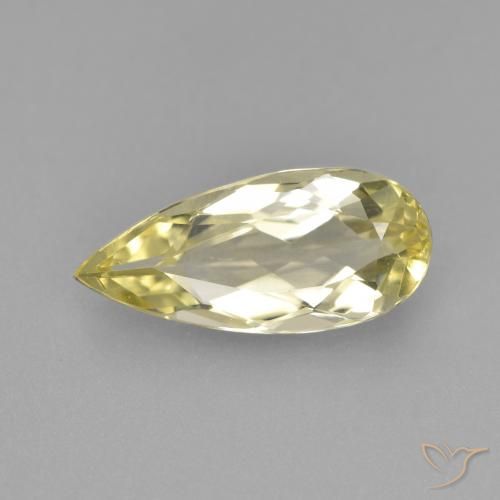 Berillo dorato con taglio a pera da 2,04 ct, 13,8 x 6,3 mm dal Madagascar, Photo A