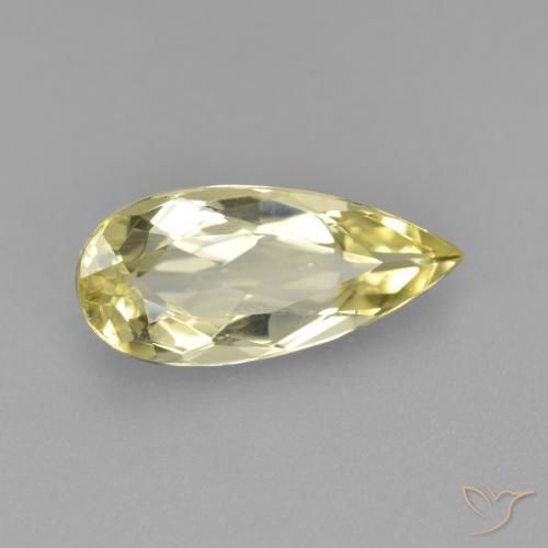 2.04 ct Yellow Golden Beryl Stone, Natural Golden Beryl in Pear Facet Shape for Sale