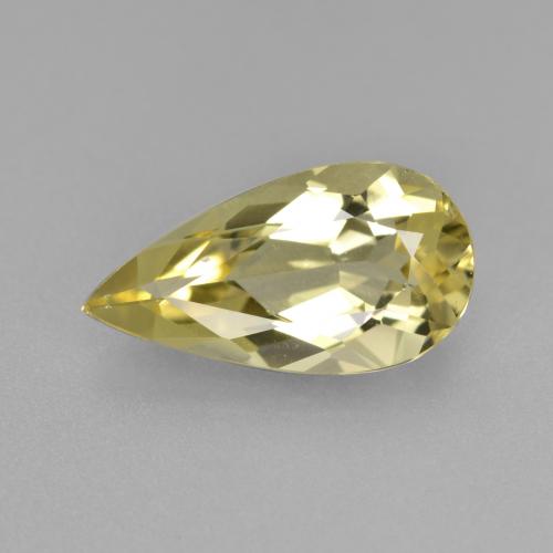 1.94 ct Yellow Golden Beryl Gemstone, Golden Beryl Gem in Pear Facet Shape for Sale.