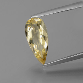1.69 ct Yellow Golden Beryl Gemstone, Golden Beryl Gem in Pear Facet Shape for Sale.