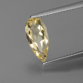 1.51 ct Yellow Golden Beryl Gemstone, Golden Beryl Gem in Pear Facet Shape for Sale.