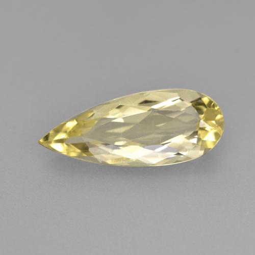 1.82 ct Yellow Golden Beryl Gemstone, Golden Beryl Gem in Pear Facet Shape for Sale.