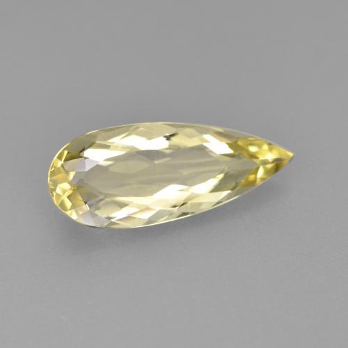 1.82 ct Yellow Golden Beryl Stone, Natural Golden Beryl in Pear Facet Shape for Sale