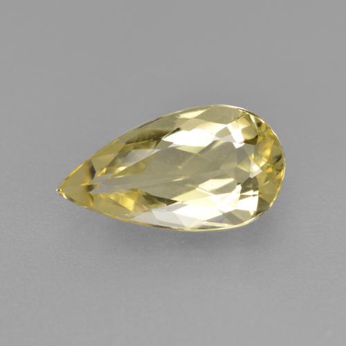 1.32 ct Yellow Golden Beryl Gemstone, Golden Beryl Gem in Pear Facet Shape for Sale.