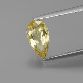 1.52 ct Yellow Golden Beryl Gemstone, Golden Beryl Gem in Pear Facet Shape for Sale.