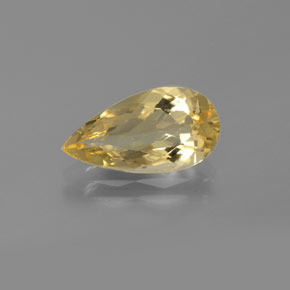 2.13 ct Yellow Golden Beryl Gemstone, Golden Beryl Gem in Pear Facet Shape for Sale.