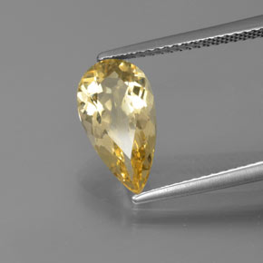 2.13 ct Yellow Golden Beryl Stone, Natural Golden Beryl in Pear Facet Shape for Sale