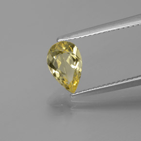 1.11 ct Yellow Golden Beryl Gemstone, Golden Beryl Gem in Pear Facet Shape for Sale.