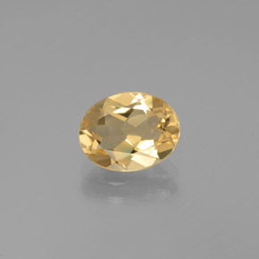 1.72 ct Yellow Golden Beryl Gemstone, Golden Beryl Gem in Oval Facet Shape for Sale.