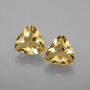 3.02 ct Yellow Golden Beryl Gemstone, Golden Beryl Gem in Trillion Facet Shape for Sale.