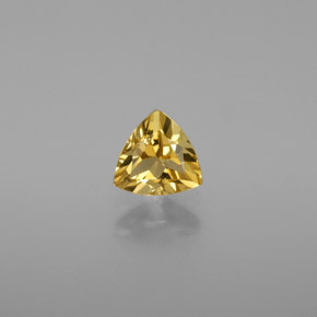0.69 ct Yellow Golden Beryl Gemstone, Golden Beryl Gem in Trillion Facet Shape for Sale.