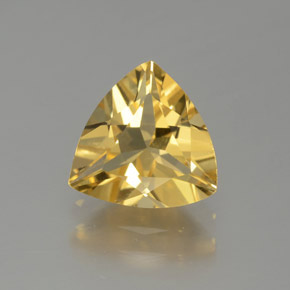1.35 ct Yellow Golden Beryl Gemstone, Golden Beryl Gem in Trillion Facet Shape for Sale.