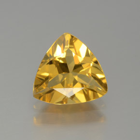 1.27 ct Yellow Golden Beryl Gemstone, Golden Beryl Gem in Trillion Facet Shape for Sale.