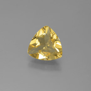 1.44 ct Yellow Golden Beryl Gemstone, Golden Beryl Gem in Trillion Facet Shape for Sale.