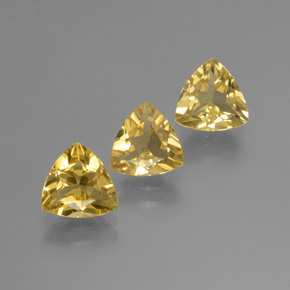 2.92 ct Yellow Golden Beryl Stone, Natural Golden Beryl in Trillion Facet Shape for Sale