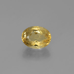 1.68 ct Yellow Golden Beryl Gemstone, Golden Beryl Gem in Oval Facet Shape for Sale.