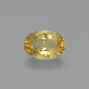 1.74 ct Yellow Golden Beryl Gemstone, Golden Beryl Gem in Oval Facet Shape for Sale.