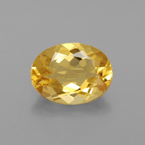 1.37 ct Yellow Golden Beryl Gemstone, Golden Beryl Gem in Oval Facet Shape for Sale.