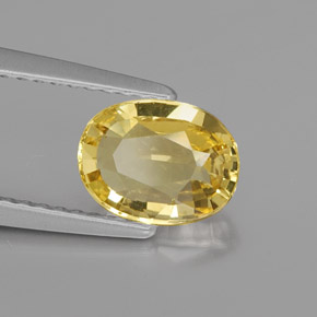 1.23 ct Yellow Golden Beryl Stone, Natural Golden Beryl in Oval Facet Shape for Sale
